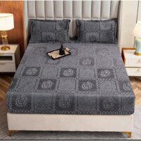 Bộ Ga Gối Nỉ Nhung COCO Cao Cấp, Ga Trải Giường 3 Món Ga Chun Bọc Đệm Bền Màu, Không Bai Dão KT 1m6 1m8 2m2