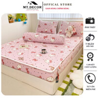 Bộ ga gối nỉ nhung siêu mềm mịn nhập khẩu cao cấp, ga giường bọc đệm kèm đôi vỏ gối siêu mềm mịn