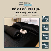 Bộ Ga Gối Phi Lụa Ga trải Giường Các SiZE 160x200cm và 180cm 4 Món ( 1 ga 2 vỏ nằm 1 Vỏ Ôm )