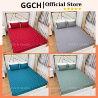 Bộ Ga Gối Phi Lụa Trần Bông Cao Cấp m6/m8/2m2,Bộ Drap Màu Trơn Ga được bo chun sẵn - Chất liệu mát, bền đẹp