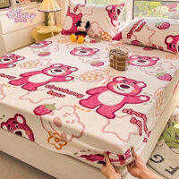 Bộ Ga Gối Poly Cotton 3 Món - Loại 1 💖m2/m4/m6/m8/2m2💖Mẫu Gấu Dâu Hottrend