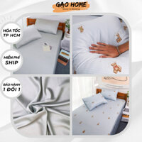 Bộ Ga Gối TENCEL CHUA GỒM CHĂN, Chất Liệu Cao Cấp, Chăn ga Tencel - GẠO HOME