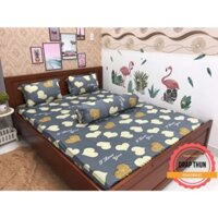 Bộ ga gối Thun lạnh HÀN QUỐC, Ga trải giường 1m2, 1m4, 1m6, 1m8x2m (1 ga bọc + 2 vỏ gối nằm + 1 vỏ gối ôm)