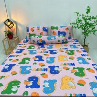 Bộ ga gối thun lạnh Khủng Long (6 màu) đủ kích cỡ may theo yêu cầu -  mền ga gối thun Hàn Quốc/ chăn ga gối Minh Anh
