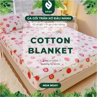 Bộ Ga Gối Trần Bông 3 Món Cotton Đũi sơ đậu nành ANDA Mềm mịn Mát êm hàng nhập khẩu Dùng Được 4 mùa