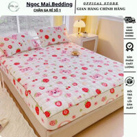 Bộ Ga Gối Trần Bông 3 Món Cotton đũi dệt bông xơ đậu lành - Full Size