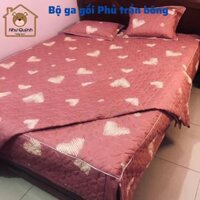 Bộ ga gối trần bông dày dặn, xẻ góc ( ga chùm, ga phủ xuống giường y ảnh) đủ size, chat với shop để chọn thêm hơn 30 mẫu