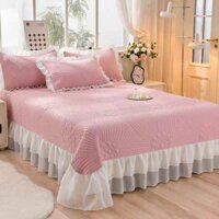 Bộ Ga Gối Vải Đũi Cotton Họa Tiết 5D, Ga Phủ Mềm Mại, Sang Trọng, Không Xù, Không Nhăn