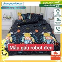 Bộ ga gối 1m2x2m,1m6x2m,1m8x2m,2mx2m2 bọc đệm dày 25-30cm mẫu mới 2024, mẫu gấu đen