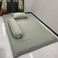 BỘ GA NỆM COTTON ĐŨI TICI CAO CẤP,VẢI MỀM MỊN,THẤM HÚT TỐT GIÁ RẺ NHẤT THỊ TRƯỜNG,GỒM 1 GA VÀ 2 VỎ GỐI. - Xanh đậu - 1m6x2m