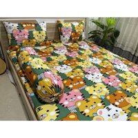 bộ ga nệm mèo ngũ sắc cho bé