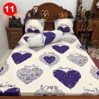 Bộ ga trải giường 1m8 x2m .set ga gối 4 món không mền, họa tiết đơn giản, chất liệu mát và bền