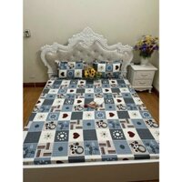 Bộ ga trải giường 3D 4 món chất vải thun hàn quốc,gồm 1 ga 2 vỏ gối nằm 1 vỏ gối ôm, sọc ngẫu nhiên.