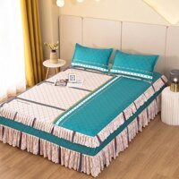 Bộ Ga Trải Giường Ba Mảnh Phối Ren Phong Cách Hàn Quốc