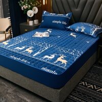 Bộ Ga Trải Giường cotton Dày Dặn Mềm Mại Thân Thiện Với Da Chống Bụi Thoáng Khí Phong Cách Bắc Âu