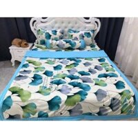 Bộ Ga Trải Giường Thun Lạnh Hàn Quốc Cao Cấp Thun Co Giãn, Thun Silk [ 4 MÓN] gồm 1 drap 2 áo gối nằm 1 áo gối ôm
