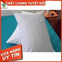 Bộ ga và vỏ gối 1m6 x 2m, cotton mềm, mát trắng sọc phong cách khách sạn (nệm cao 5cm - 27cm )