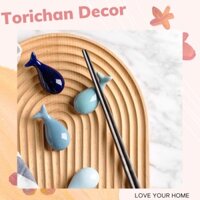 Bộ gác đũa cá voi 4 màu xanh biển 🐳