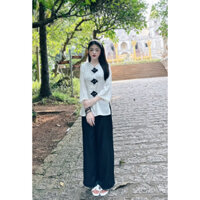 BỘ GẤM BÀ BA, SET ÁO GẤM ĐI CHÙA, PHÁP PHỤC MẶC ĐI LỄ CHÙA SANG TRỌNG VỚI 3 MÀU HỒNG, TRẮNG, XANH