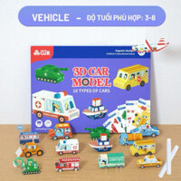 Bộ gấp hình 3d Origami cho bé không dùng kéo, đồ gấp giấy thủ công an toàn tặng kèm keo.
