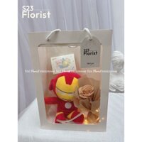 Bộ Gấu Bông kèm Thiệp, Đèn, túi quà tặng Quốc Tế Phụ Nữ, Sinh Nhật, 8/3,gấu bông Batman, gấu bông Người sắt