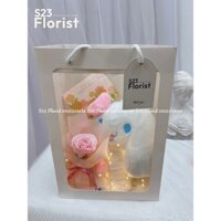 Bộ Gấu Bông kèm Thiệp, Đèn, túi quà tặng Quốc Tế Phụ Nữ, Sinh Nhật, 8/3,gấu bông Cinnamorol