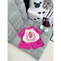 Bộ gấu dâu cotton tàu cho bé gái bé trai