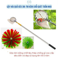 Bộ Gậy Inox 3M-7M Hái Quả Kiêm Quét Trần, Hái Quả Các Loại Kèm Bông Cước Quét Trần Nhà, Quét Màng Nhện