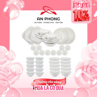 [Bộ GĐ10] BỘ WEEKEND PARTY Lá Thu - Bộ bát dĩa sứ tiệc 10 người, hoa văn lá thu dịu mát, sang trọng | 2057-PARTY