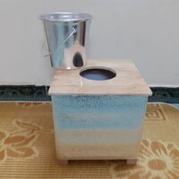 Bộ ghế gỗ xông vùng kín(bọc cách nhiệt) kèm xô