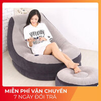 Bộ Ghế Lười Bơm Hơi - Đệm Hơi Tựa Lưng Hàn Quốc Bọc Nhung Ghế Sofa Hơi loại dày BẢO HÀNG 12 THANG