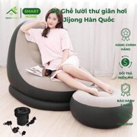 Bộ Ghế lười thư giãn hơi Jijong Hàn Quốc tựa lưng bọc nhung cao cấp kèm đôn mềm mịn êm SMARTHOMES