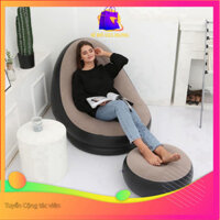 Bộ ghế lười tựa lưng bơm hơi kiểu dáng hàn quốc bọc nhung mềm mại bảo hành