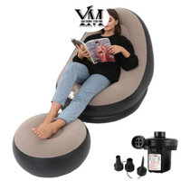 Bộ ghế lười tựa lưng bơm hơi kiểu dáng hàn quốc bọc nhung mềm mại bảo hành