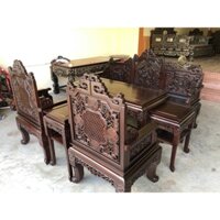 bộ ghế ngũ lân vờn cầu gỗ gụ 6 món