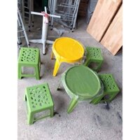 Bộ ghế nhựa trà tranh bàn tròn