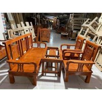 Bộ ghế sofa giá rẻ kiểu dáng đối gỗ xoan ta kích thước ghế dài 1,5m - ảnh thật shop chụp