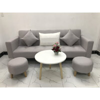 Bộ ghế sofa giường 2mx90 sofa bed tay vịn phòng khách salon linco13 - Cả bộ bàn tròn
