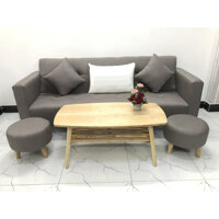 Bộ ghế sofa giường 2mx90 sofa bed tay vịn phòng khách linco12 salon sopha - Cả bộ bàn chữ nhật gỗ cao su