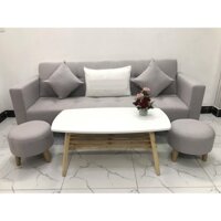 Bộ ghế sofa giường bed Tundo 1m7 x 90 gồm bàn chữ nhật trắng