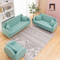 Bộ ghế sofa màu xanh ngọc vải nỉ KT151 Takachu trang trí tiệm