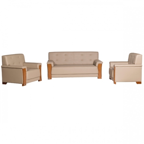 Bộ ghế Sofa phòng khách cao cấp  bọc PVC đen SF33-3