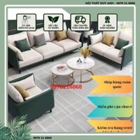Bộ ghế sofa phòng khách, sofa bọc da đệm bọt biển, tặng kèm 3 gối, - Bảo hành 3 năm, nhận thiết kế theo yêu cầu