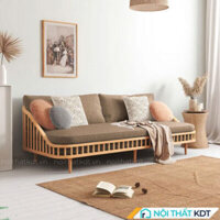 Bộ ghế sofa văng gỗ đệm nỉ tinh tế S318