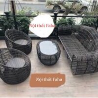 BỘ GHẾ TRỨNG ĐAN DÂY-GHẾ SOFA MÂY NHỰA