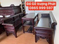 Bộ ghế Trường Kỷ gỗ Gụ Lào 3 món ( A Dũng – Nam Định )