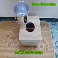 Bộ Ghế Xông Vùng Kín Bằng Gỗ Bọc Cách Nhiệt Toàn Ghế + Xô Chứa