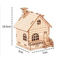 Bộ Ghép Hình Bằng Gỗ 3D Mô Hình Ngôi Nhà Có Dây Cót Nhạc