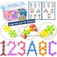 Bộ Ghép Hình Lắp Ráp STEM Lego Hình Hoa Mai 400CT, Đồ Chơi Xếp Hình Bông Tuyết 3D Nhiều Màu Sắc Cho Bé Thỏa Sức Sáng Tạo