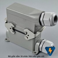 Bộ giắc cắm (jack cắm) 16 chân 16A công nghiệp GCDNT-16A-1 kiểu gắn nổi giắc 16 chân nổi